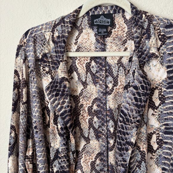 Angie Boho Reptile Print Longline Cardigan Jacket Duster - Picture 6 of 13